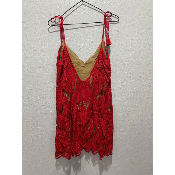 Free People Party Red Mini Cut out Dress Size XS NWT Glam - Picture 7 of 9